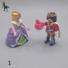 Playmobil figurines reine princesse prince rameaux fleurs nobles château médi...