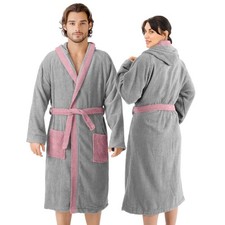 Peignoir de Bain Femme Homme - Sortie de Bain Femme Eponge en 100 Coton Taill...