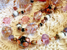 Collier perles lampwork pâte