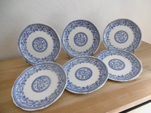 Six assiettes dessert faience - six,