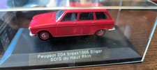 PEUGEOT 204 BREAK Sapeurs POMPIERS 1/43 Solido 1966 en Boite  vitrine