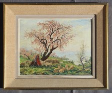 Huile sur panneau" Bergère