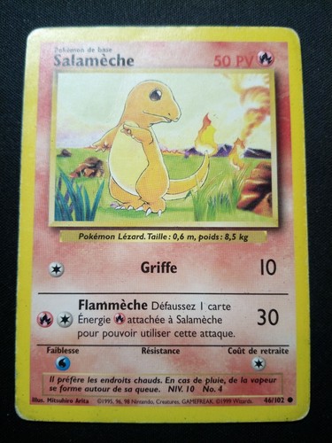 Carte pokémon salamèche - pokémon,