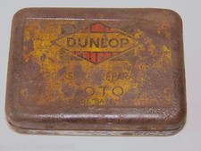 ANCIENNE BOITE TOLE PUBLICITAIRE DUNLOP MOTO / AUTO PNEU