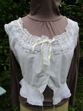 Cache-corset ancien (1900) broderie dentelle initiales CH ou GH