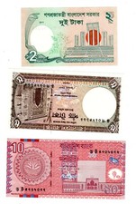 LOT  SET SERIE 3 Billets BANGLADESH TAKA 2009 - 2010 UNC NEUF