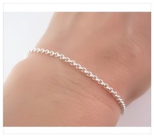 Bracelet Fin Maille Jaseron Argent Massif 925/1000 Poinçonné - Bijoux Femme