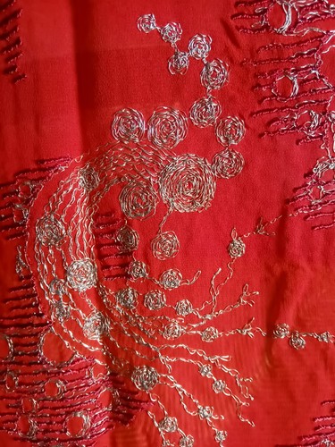 Tulle rouge ancienne - tulle,