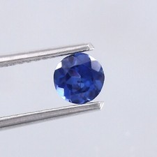 Saphir Bleu Ceylan Naturel Parfait 5x5 MM Taille Ronde Pierre Précieuse 0,50 Ct