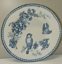 -BELLE ANCIENNE ASSIETTE CERAMIQUE LONGWY MESANGES DEMI CREUSE COLLECTION Déco