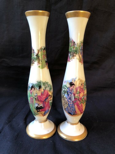 Paire vases porcelaine - en,