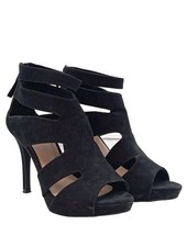 BERSHKA Sandales à talon haut Dames Sandales à talons hauts T EU 38 noir élégant