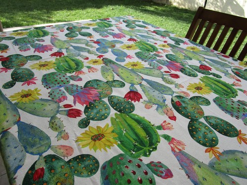 Nappe carrée fantaisie cactus - nappe,