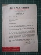 yy10courrier école de dessin ABC 1937 à Mademoiselle Garceau Tournon st Martin