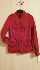 Manteau veste parka mi-saison rouge T. 38 Bon état 