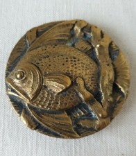 BOUCLE DE CEINTURE OU CAPE  POISSON BRONZE ART DÉCO