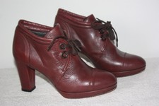MILANA Chaussures à Talons Lacets Cuir Prune Taille 37 TBE