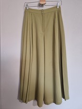 PATRICE BREAL VINTAGE JUPE CULOTTE SEMI PLISSEE VERT ANIS MOUTARDE MADE IN FRANC