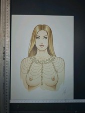 Dessin Original Buste Nu Au Format A4 DE LAURENT PATURAUD