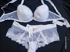 LISE CHARMEL  soutien gorge 90D+shorty 3 magic sexy blanc Neuf avc étiquette