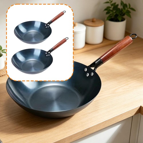 Wok fonte fond plat - à, avec