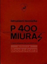 Manuel D'Atelier MIURA Lamborghini Service Réparation P400 S Livre Technique