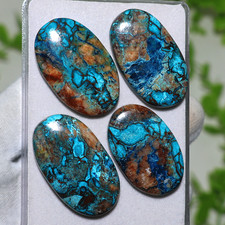 4 cabines en shattuckite naturelle • matrice électrique turquoise et désert •...