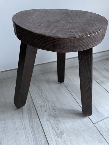 Tabouret vintage bois tripode - tabouret,