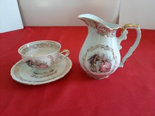 tasse à café sous-tasse pot à lait porcelaine du berry