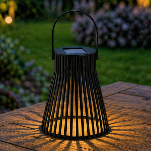 Solaire table lanterne noir - solaire,