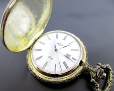 montre gousset mouvement à quartz DIESE Scène de Chasse 48 mm Fonctionne.