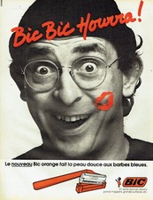 Publicité Advertising 079  1981  le nouveau rasoir Bic orange