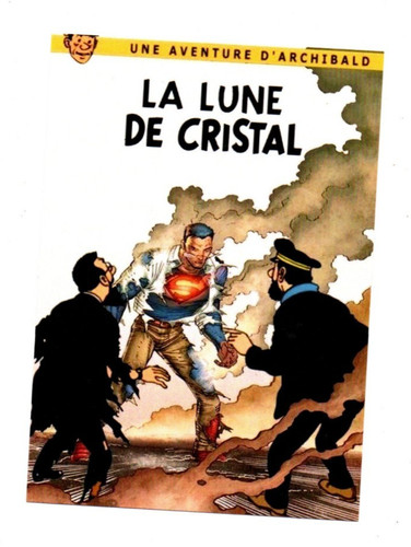 Carte postale tintin pastiche - carte,