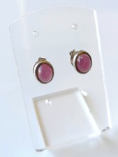 Boucle d'oreille en Rubis et Argent 925.