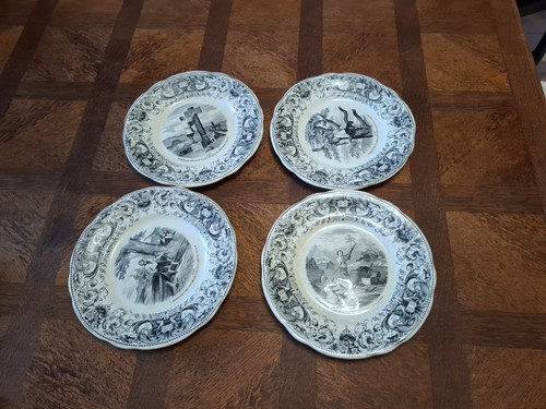 Assiette parlante faïence - 4x,