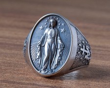 Bague Vierge Marie en argent