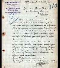 SAINT-GRATIEN (95) EPICERIE / ALIMENTATION "DELESTANG / F. LANSOY" Lettre en1931