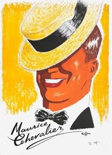 CHARLES KIFFER MAURICE CHEVALIER 1975 lithographie signée