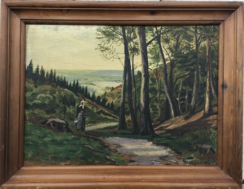 Tableau huile signé 1942 - tableau,