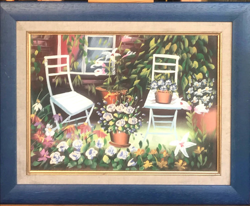 Scène jardin huile sur - de,