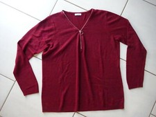 PULL rouge bordeaux col V manches longue LA HALLE  taille XL TBE