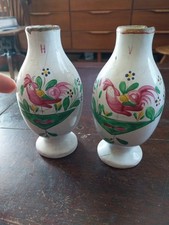 FAIENCE DE LUNEVILLE ANCIENNE HUILIER VINAIGRIER CERAMIQUE AU COQ MILIEU XIXeS 