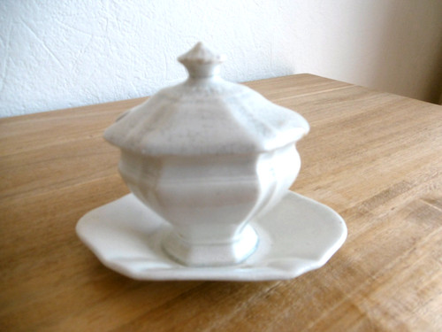 Moutardier faience vieillard - moutardier,