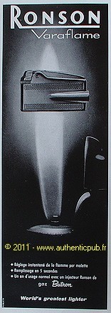 Publicite briquet ronson - publicite,