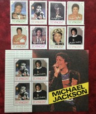 MICHAEL JACKSON - 8 Stamps & 1