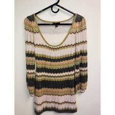 GREAT CONDITION Bebe Long Sleeve Zig Zagged Striped Sweater Dress Size XS