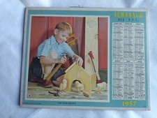 CALENDRIER ANCIEN ALMANACH DES POSTES ET PTT OISE / 1957 / ENFANTS ANIMAUX