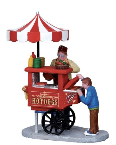 Lemax hot dog food cart - hot,