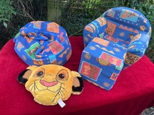 Lot fauteuil + pouf + coussin Simba Le Roi Lion (Disney)