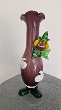 Vase clown en verre soufflé a la bouche Murano Parfait état